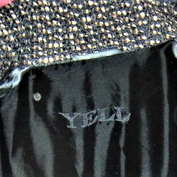 YELL Tweed Wool Button-Up Jacket Alpaca Fur Cuffs Size 6 HEAVY NO BUNDLING - Picture 9 of 12